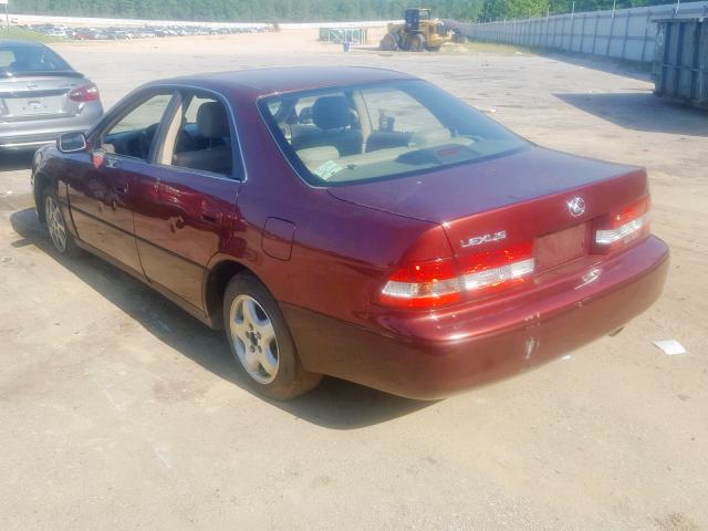 JT8BF28G510294452 - 2001 LEXUS ES 300 BURGUNDY photo 3