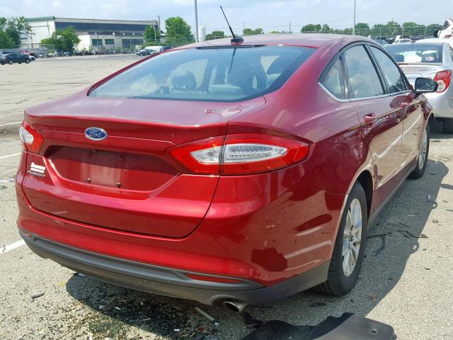 1FA6P0G77F5103605 - 2015 FORD FUSION S RED photo 4