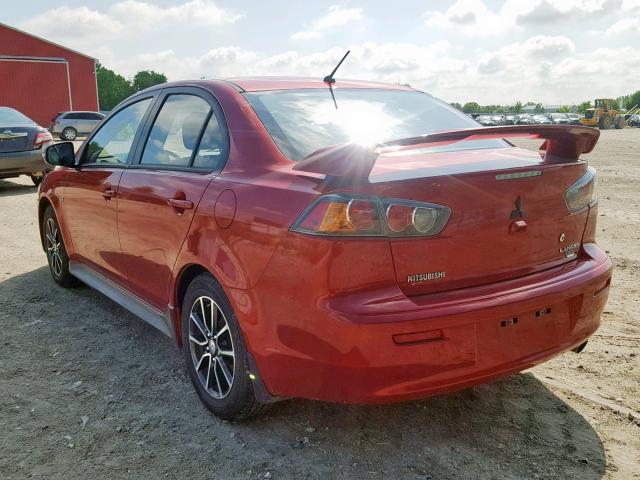 JA32U2FU7HU606403 - 2017 MITSUBISHI LANCER ES RED photo 3