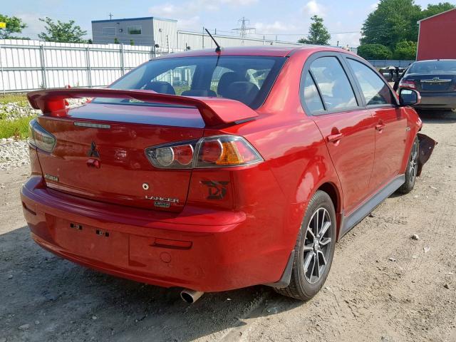 JA32U2FU7HU606403 - 2017 MITSUBISHI LANCER ES RED photo 4