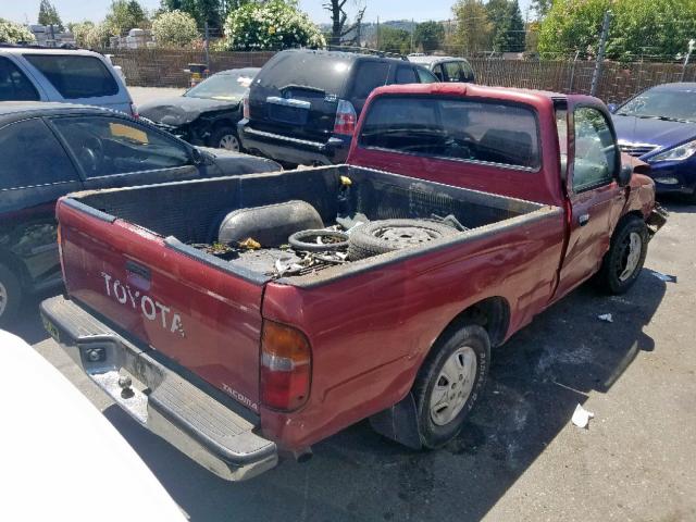 4TANL42N9VZ307159 - 1997 TOYOTA TACOMA RED photo 4