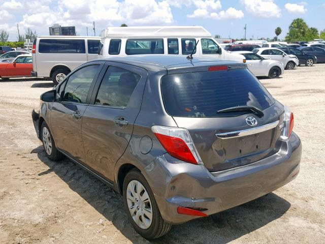 JTDKTUD38DD548869 - 2013 TOYOTA YARIS GRAY photo 3