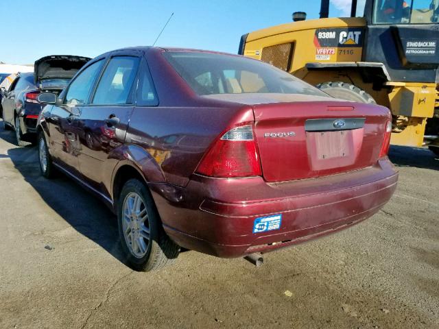 1FAFP34N47W135606 - 2007 FORD FOCUS ZX4 BURGUNDY photo 3