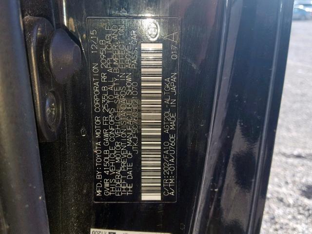 JTKJF5C76GJ021070 - 2016 TOYOTA SCION TC შავი ფოტო 10