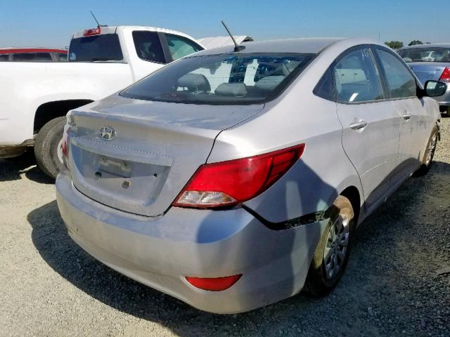 KMHCT4AEXGU038453 - 2016 HYUNDAI ACCENT SE SILVER photo 4