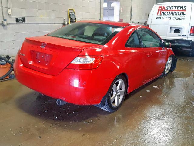 2HGFG12908H502278 - 2008 HONDA CIVIC EXL RED photo 4