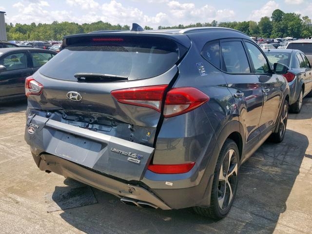 KM8J3CA23GU168131 - 2016 HYUNDAI TUCSON LIM GRAY photo 4