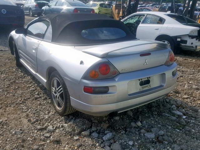 4A3AE75H33E111000 - 2003 MITSUBISHI ECLIPSE SP SILVER photo 3