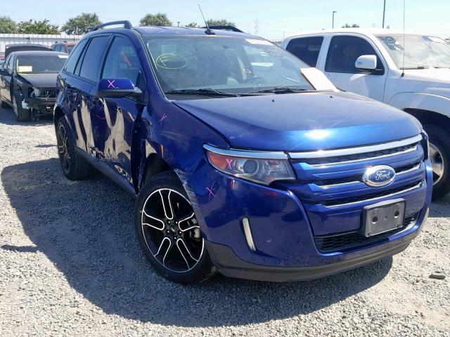 2FMDK3JC5DBC22202 - 2013 FORD EDGE SEL BLUE photo 1