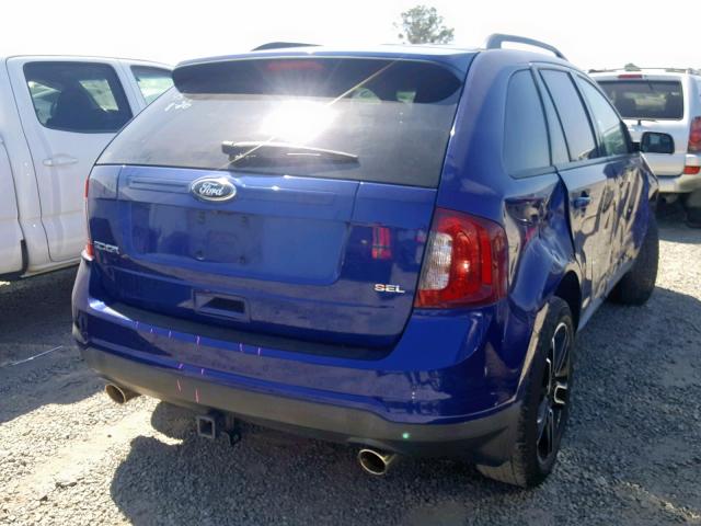 2FMDK3JC5DBC22202 - 2013 FORD EDGE SEL BLUE photo 4