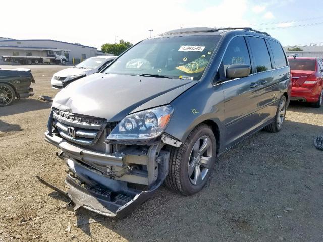 5FNRL387X7B068027 - 2007 HONDA ODYSSEY EX GRAY photo 2