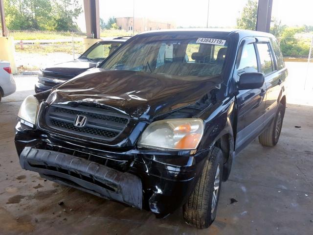 2HKYF18135H573022 - 2005 HONDA PILOT LX BLACK photo 2