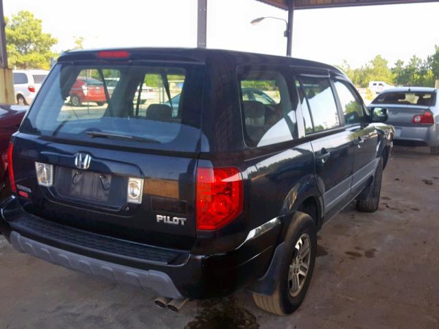 2HKYF18135H573022 - 2005 HONDA PILOT LX BLACK photo 4