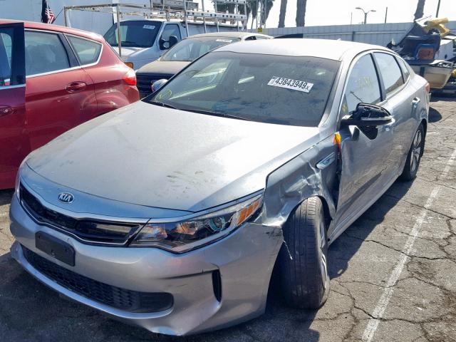 KNAGT4LC2H5004923 - 2017 KIA OPTIMA HYB SILVER photo 2