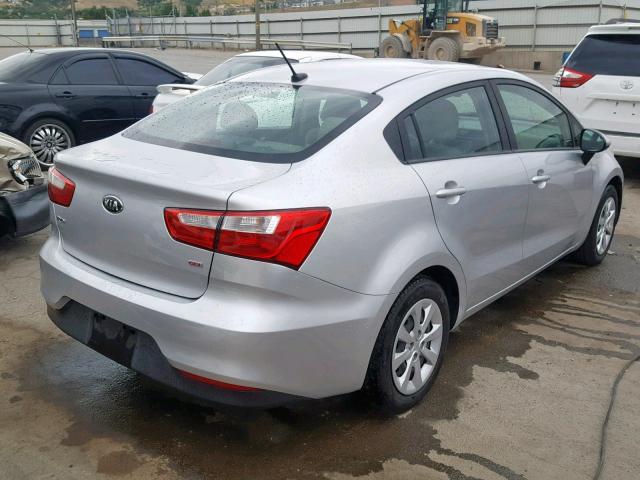 KNADM4A35H6016609 - 2017 KIA RIO LX SILVER photo 4