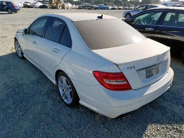 WDDGF4HB4CR208771 - 2012 MERCEDES-BENZ C 250 WHITE photo 3