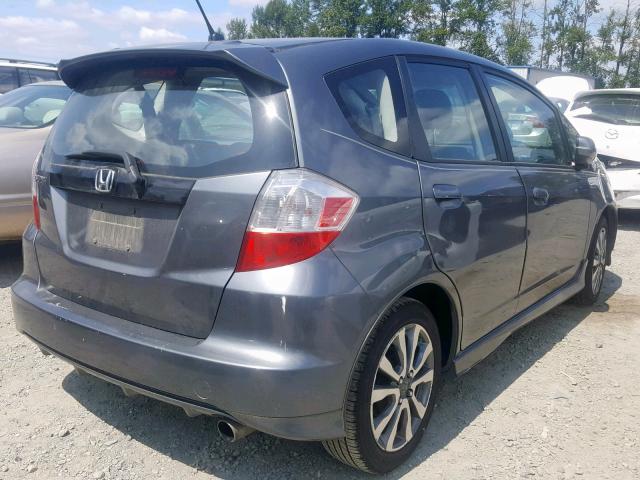 JHMGE8H53DC070304 - 2013 HONDA FIT SPORT GRAY photo 4