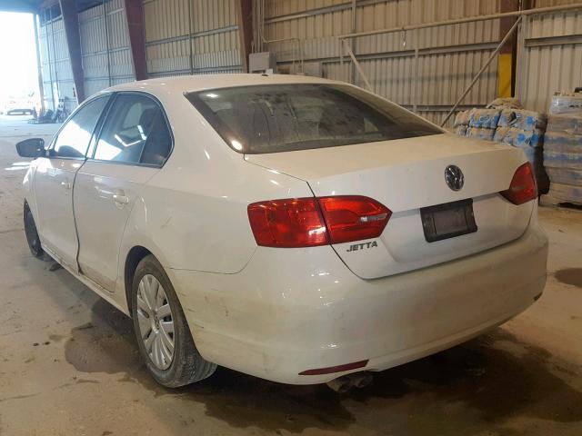 3VW2K7AJXCM348924 - 2012 VOLKSWAGEN JETTA BASE WHITE photo 3