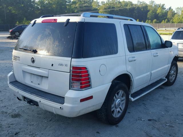 4M2DU86WX4ZJ15314 - 2004 MERCURY MOUNTAINEE WHITE photo 4