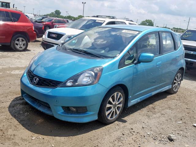 JHMGE8H58DC026010 - 2013 HONDA FIT SPORT TEAL photo 2