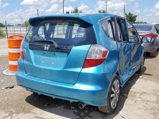 JHMGE8H58DC026010 - 2013 HONDA FIT SPORT TEAL photo 4