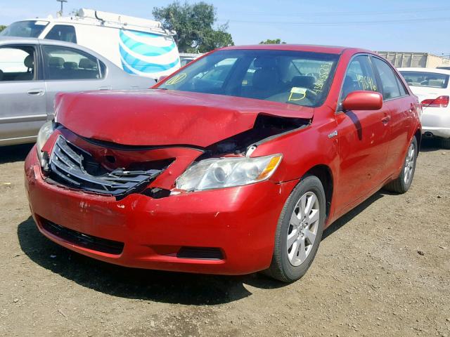 4T1BB46K39U102378 - 2009 TOYOTA CAMRY HYBR RED photo 2