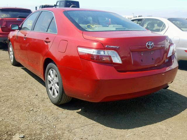 4T1BB46K39U102378 - 2009 TOYOTA CAMRY HYBR RED photo 3