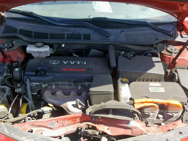 4T1BB46K39U102378 - 2009 TOYOTA CAMRY HYBR RED photo 7