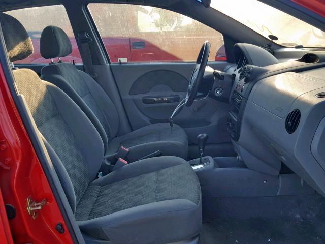 KL1TD52685B419989 - 2005 CHEVROLET AVEO BASE წითელი ფოტო 5