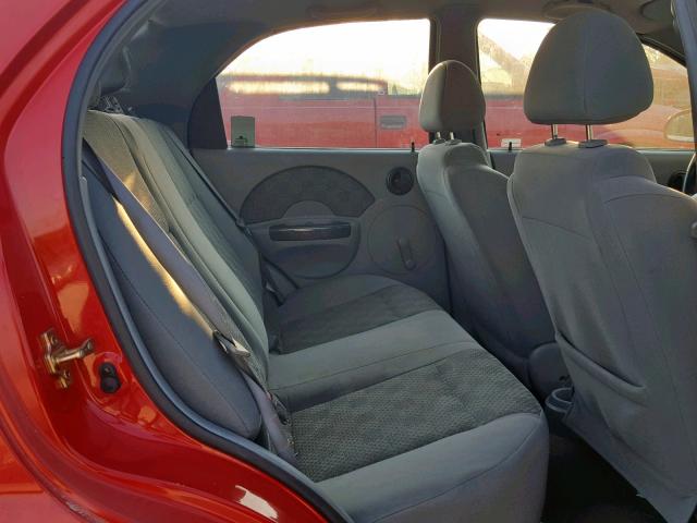 KL1TD52685B419989 - 2005 CHEVROLET AVEO BASE წითელი ფოტო 6