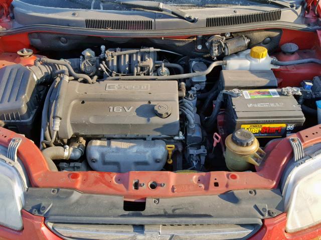 KL1TD52685B419989 - 2005 CHEVROLET AVEO BASE წითელი ფოტო 7