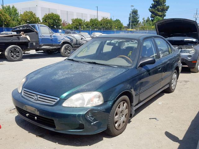 2HGEJ6619YH545659 - 2000 HONDA CIVIC BASE GREEN photo 2