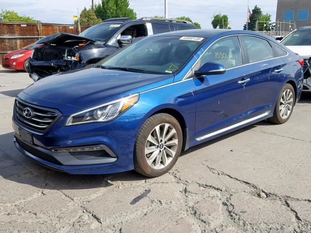 5NPE34AF6HH510729 - 2017 HYUNDAI SONATA SPO BLUE photo 2