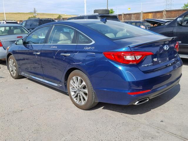 5NPE34AF6HH510729 - 2017 HYUNDAI SONATA SPO BLUE photo 3