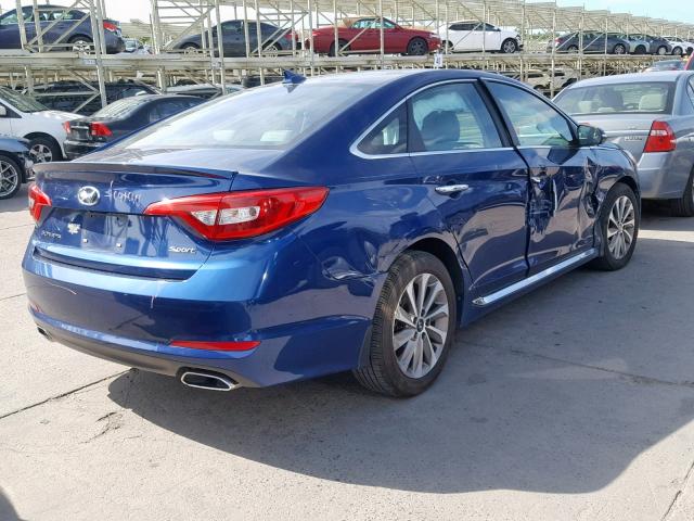 5NPE34AF6HH510729 - 2017 HYUNDAI SONATA SPO BLUE photo 4