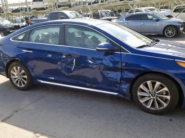 5NPE34AF6HH510729 - 2017 HYUNDAI SONATA SPO BLUE photo 9