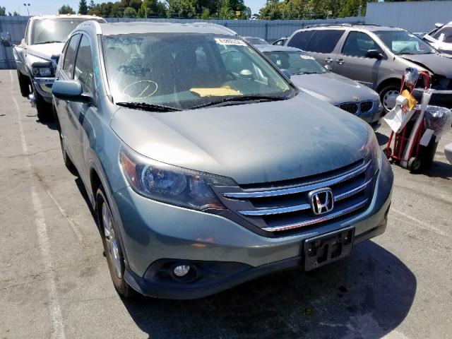 JHLRM4H70CC029525 - 2012 HONDA CR-V EXL GREEN photo 1