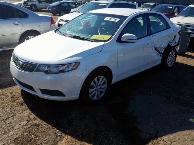 KNAFU4A20D5735606 - 2013 KIA FORTE EX WHITE photo 2