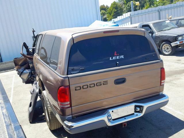 1B7GL2AZ2YS681003 - 2000 DODGE DAKOTA QUA BROWN photo 3