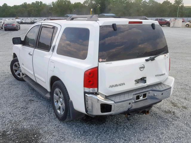 5N1BA08A67N712394 - 2007 NISSAN ARMADA SE WHITE photo 3