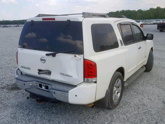 5N1BA08A67N712394 - 2007 NISSAN ARMADA SE WHITE photo 4