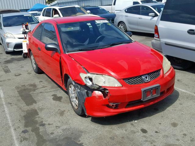 1HGEM22155L028458 - 2005 HONDA CIVIC DX V RED photo 1