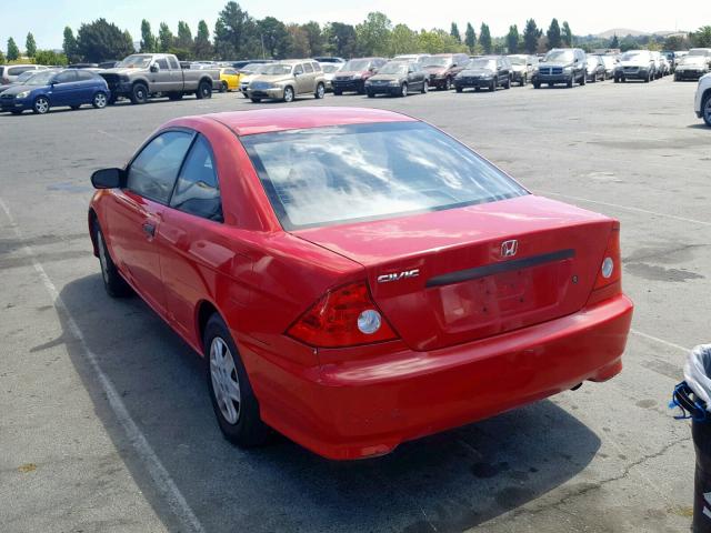 1HGEM22155L028458 - 2005 HONDA CIVIC DX V RED photo 3