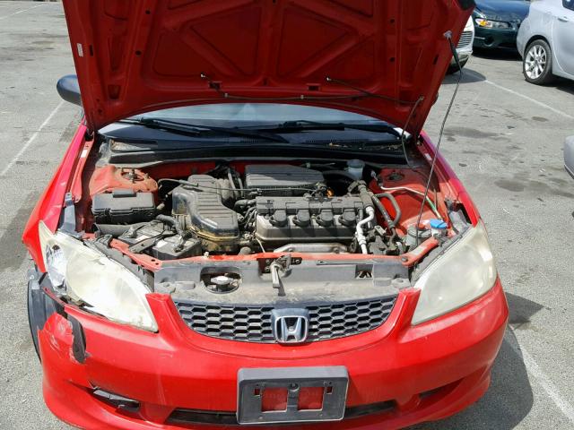 1HGEM22155L028458 - 2005 HONDA CIVIC DX V RED photo 7