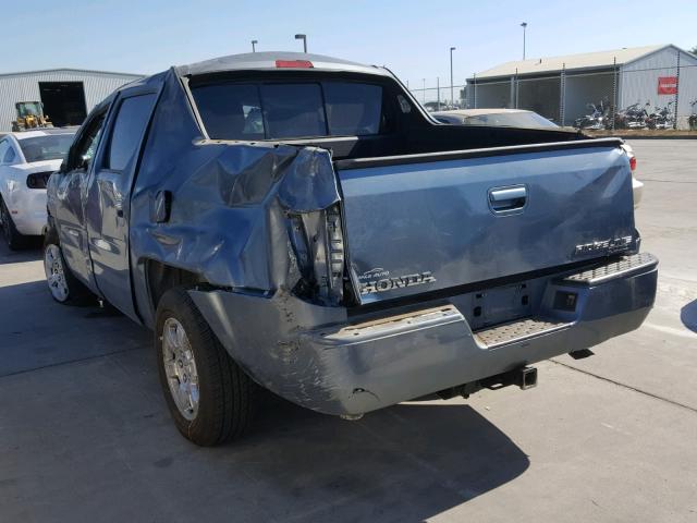 2HJYK16558H523345 - 2008 HONDA RIDGELINE BLUE photo 3