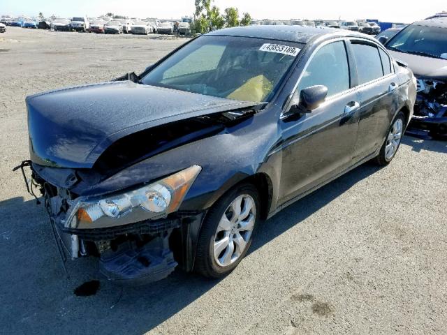 1HGCP36868A005637 - 2008 HONDA ACCORD EXL BLACK photo 2