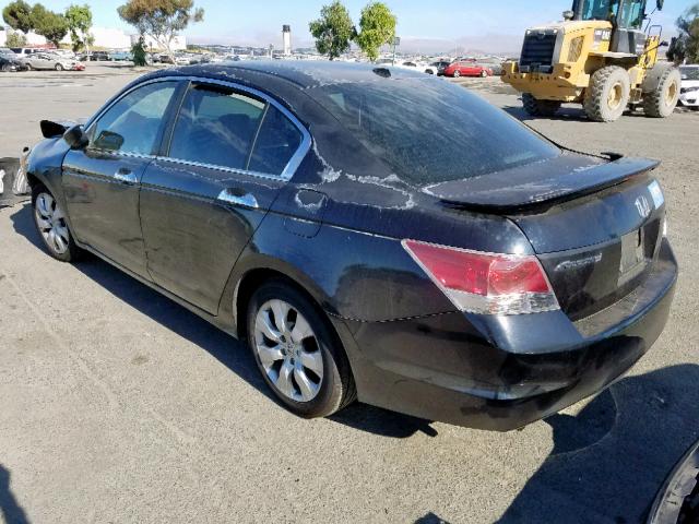 1HGCP36868A005637 - 2008 HONDA ACCORD EXL BLACK photo 3