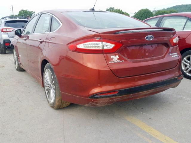 3FA6P0RU5ER308595 - 2014 FORD FUSION TIT RED photo 3