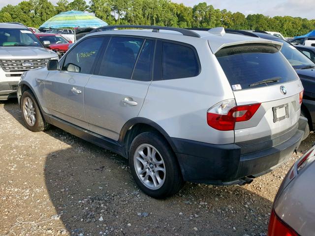 WBXPA73404WB26290 - 2004 BMW X3 2.5I SILVER photo 3