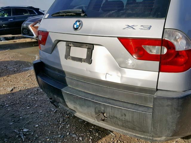 WBXPA73404WB26290 - 2004 BMW X3 2.5I SILVER photo 9